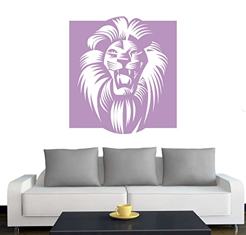 Klebesüchtig A060 Wandtattoo Afrika Löwe 60cm x 55cm Flieder - Dekoration - Bad - Wohnzimmer - Aufkleber - Wandsticker