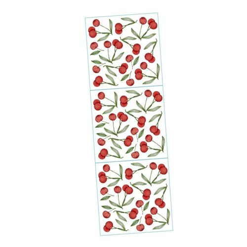 jojofuny Kirsche Kirschwand Küchenschrankdekor Kinderzimmer Tapete Sommeraufkleber Hintergrund Wandtattoo Obst wandtattoo schlafzimmer Persönlichkeit Wandaufkleber Kirschholz schmücken PVC