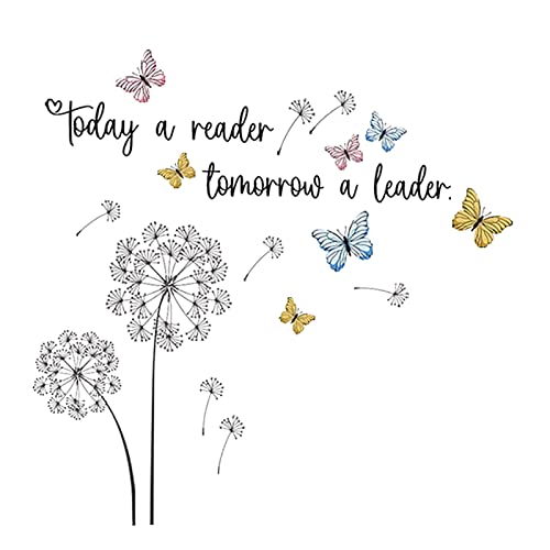 Wandtattoo Blumenranken Schwarz Hibiskus Wandtattoo Wanddeko Blumenranke Aufkleber Sticker Löwenzahn-Wandaufkleber, Wandaufkleber, Wandaufkleber, Fliegender Schmetterling Garten (Multicolor, One Size)