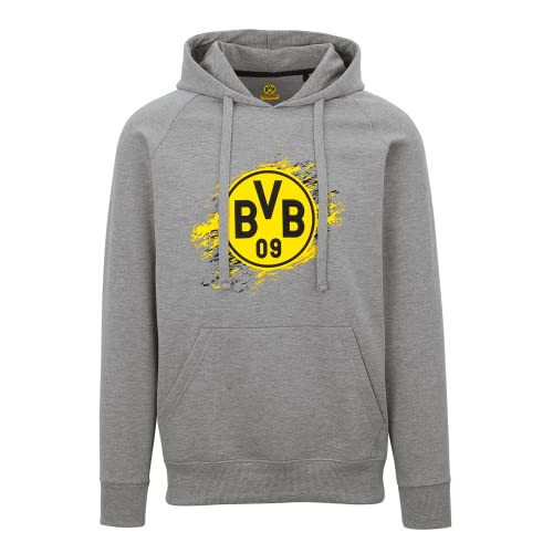 Borussia Dortmund Unisex – Erwachsene Hoodie Logo grau Hoddie, 3XL