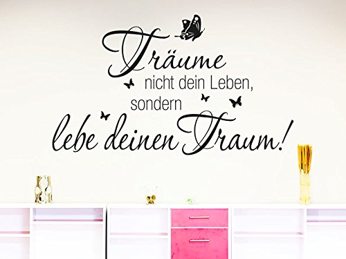 KLEBEHELD® Wandtattoo Träume nicht dein leben, sondern Lebe deinen Traum. No.6 (Farbe türkis/Größe 150x87cm)