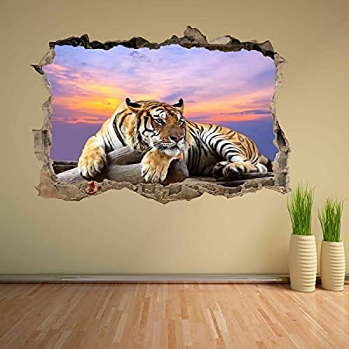 Tiger Sky Sunset Wildlife 3D Wandaufkleber Wandtattoo Kinderzimmer Wohnkultur CT35 DIY