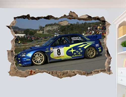 Wandtattoo Poster Super Rally Race CAR Action Wandaufkleber 3D Art Poster Decor Aufkleber Wandbild