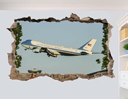 Wandtattoo Poster USA Flugzeug Takeoff Wandaufkleber 3D Art Poster Room Decor Aufkleber Wandbild