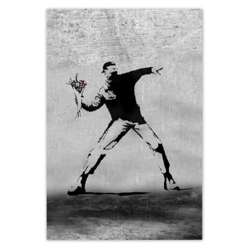 Wandsticker Dekor Foto Aufkleber 125x185cm Blumenwerfer Banksy Nr. H8123M_NS1DP