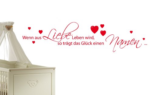 Wandtattoo Wenn aus Liebe Leben wird.... W112 (58x14 cm) pink
