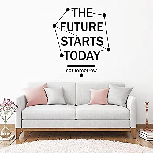 Inspirierende Zitate Wandaufkleber The Future Starts Today Bürodekor Phrase Vinyl Wandtattoo Moderne Klassenzimmer Dekoration 2# 42x50cm