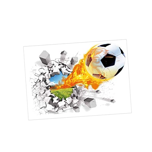 TOYANDONA Fußball-Wandaufkleber wandsticker fussball Wandtattoo Fußball Wandaufkleber mit feuerbrechendem Fußball-Wandeffekt dekorative Aufkleber 3D-Wandaufkleber gerissenes Wandtattoo