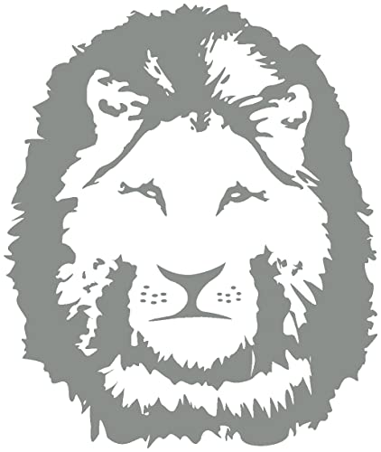 Samunshi® Wandtattoo Löwenkopf Wanaufkleber Löwe in 5 Größen und 19 Farben (17x20cm Mittelgrau)