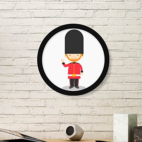 DIYthinker Königlicher Wächter England Cartoon Runde Bilderrahmen Kunstdrucke von Paintings Startseite Wandtattoo Geschenk Small Schwarz
