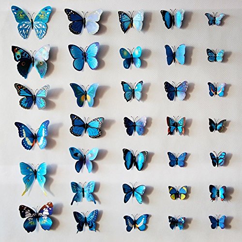 3D-Wandtattoo/-Aufkleber, Motiv Schmetterlinge, 12-teilig