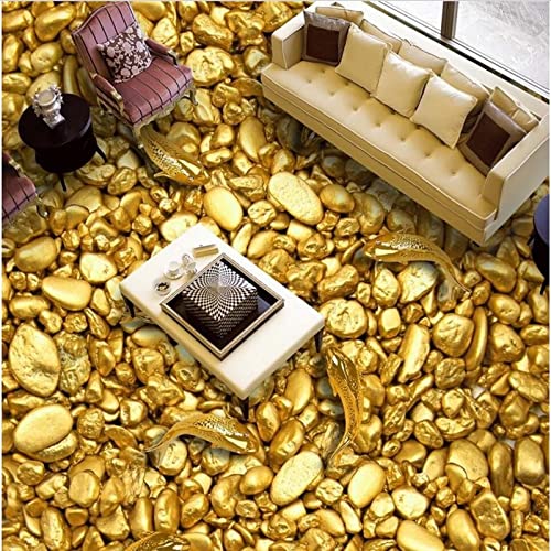 Gold voll von neun Fischen Poly Gold Gold 3D benutzerdefinierter Bodenbelag großes Fresko PVC wasserdicht dick zu tragen, 430 x 300 cm