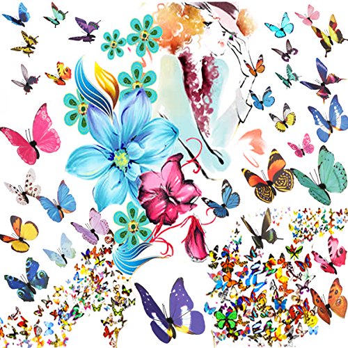 56 verschiedene 3D Schmetterlinge Magnet Wanddeko Wandtattoo viele Design zur