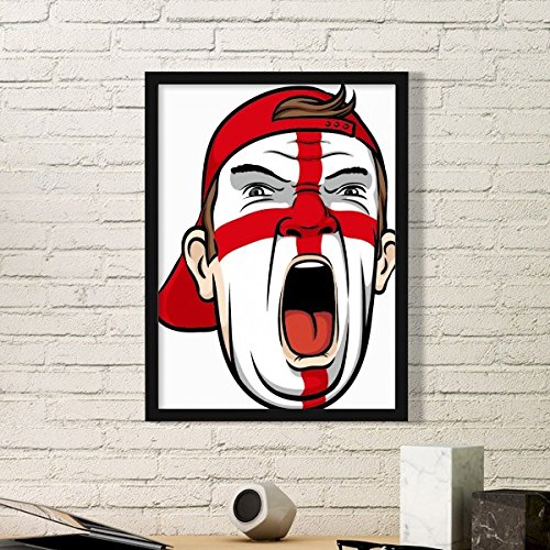 DIYthinker England Nationalflagge Gesichtsmalerei Makeup-Maske Einfacher Bilderrahmen Kunstdrucke Schreien Cap of Paintings Startseite Wandtattoo Medium Schwarz