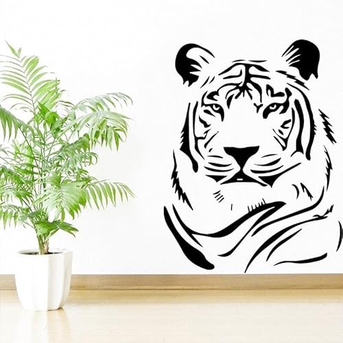 Wandtattoo, Motiv: Fierce Tiger, Vinyl, Schlafzimmer, Tapete, Tiere, Vinyl-Aufkleber, Kunst, Heimdekoration, Poster, Wandbild, 43 x 56 cm