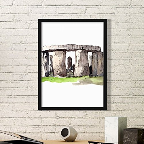 DIYthinker Stonehenge in Wiltshire England Einfachen Bilderrahmen Kunstdrucke Malereien Startseite Wandtattoo Geschenk Medium Schwarz