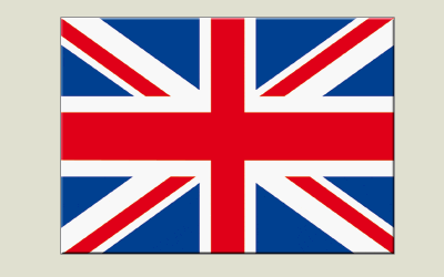 Stickers de Maison-des-Drapeaux Selbstklebend/Wandtattoo Flagge Großbritannien – 7 x 10 cm Set 5 Pieces