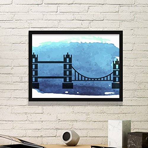DIYthinker Tower Bridge London England Großbritannien Uk Einfache Bilderrahmen Kunstdrucke von Paintings Startseite Wandtattoo Medium Schwarz