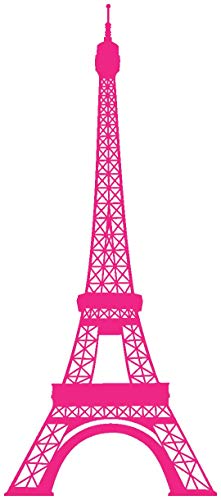 Samunshi® Eiffelturm Wandaufkleber 13 Größen und 25 Farben (17x40cm pink)