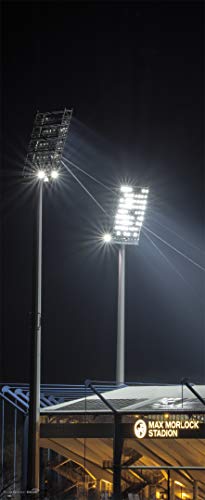 Blue-Letter Nürnberg Stadion Flutlichtmast - hochwertiger FineArtPrint (120 cm x 50 cm)