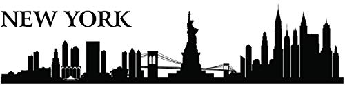 Forwall Wandtattoo New York Wandaufkleber Wandsticker Sticker Selbstklebend - USA - Stadt - Stadtbild PVC SPA2 160cm x 38cm