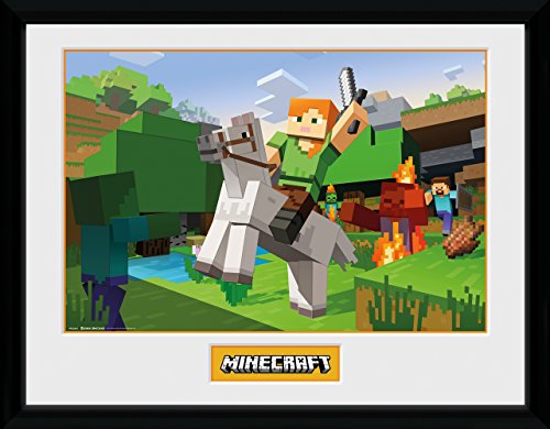GB eye Ltd Minecraft, Zombie Attack Kunstdruck, gerahmt, 30 x 40 cm, Verschiedene