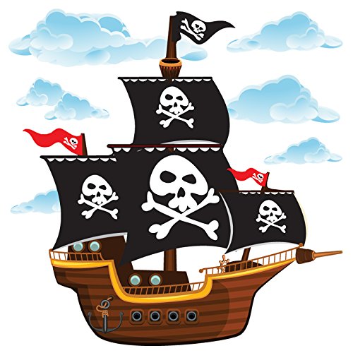 Wandtattoo Pirat auf Piratenschiff fürs Kinderzimmer