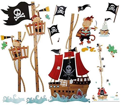 Wandtattoo Pirat auf Piratenschiff fürs Kinderzimmer