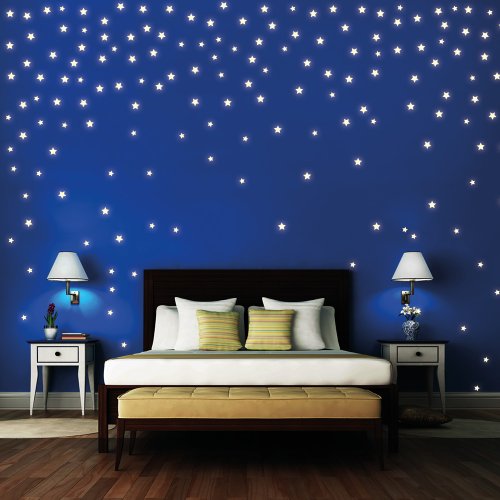 Wandtattoo:  Sternenhimmel 100 Sterne  - fluoreszierend (leuchtend im Dunklen)