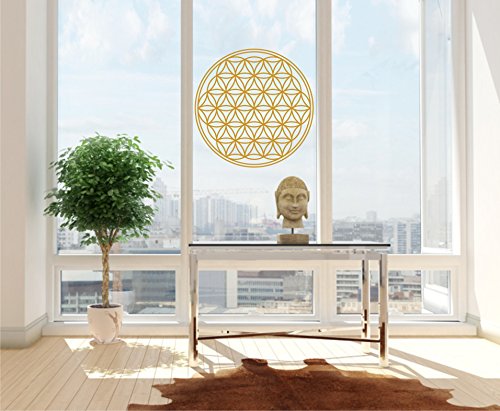 WERBUNGkreativ Aufkleber Lebensbume Gold metallic gebürstet Metal Fensteraufkleber Größenwahl