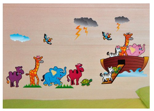 Unbekannt XL Set: Wandtattoo / Sticker - Arche Noah Giraffe Tiere zum Spielen - Wandsticker Aufkleber Tier selbstklebend