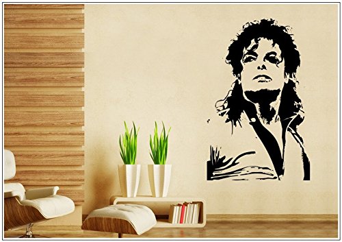 Deco-idea Wandtattoo wandaufkleber wandsticker Photo Porträt Michael Jackson tanzen wph042(070 schwarz, set1:ca. 30 x 47 cm)
