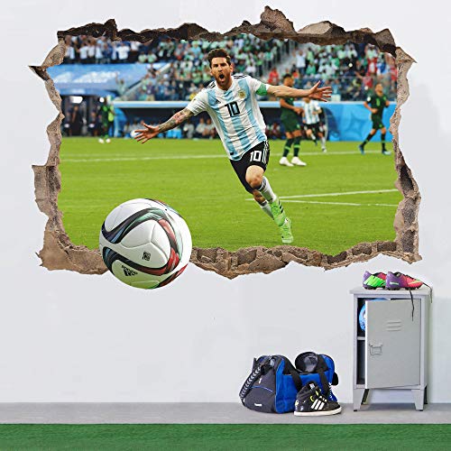Fu?ball 3D Wandtattoo FIFA Wandaufkleber Lionel Sport Abnehmbare Vinyl Aufkleber Wandkunst Kinder Dekor