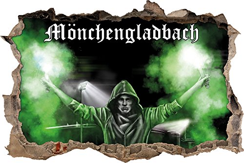 Ultras Mönchengladbach Bengalo, 3D Wandsticker Format: 92x62cm, Wanddekoration