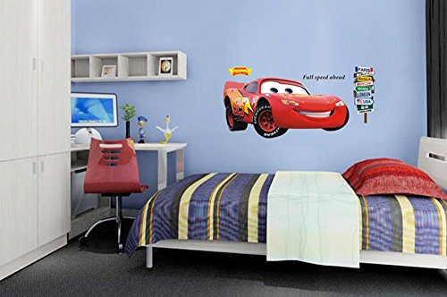 ufengke® Niedlichen Comic Auto Rennwagen Wandsticker,Kinderzimmer Babyzimmer Entfernbare Wandtattoos Wandbilder
