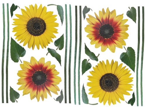 Unbekannt XL Set: Wandtattoo / Sticker - Sonnenblumen und Blätter - Wandsticker Aufkleber Blumen Sonnenblume selbstklebend
