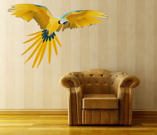 Wandsticker Nr.670 Fliegender Ara, Größe: 88x57cm, Wanddekoration, Sticker Wandtattoo Ara Papagei Vogel