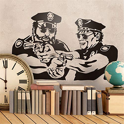 Wandtattoo Wohnzimmer Bud Spencer und Terence Hill Police für Wohnzimmer Schlafzimmer Jungen Schlafzimmer