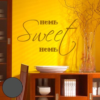 A097 Wandtattoo  Home Sweet Home  60cm x 36cm anthrazit (erhältlich in 40 Farben und 4 Größen)