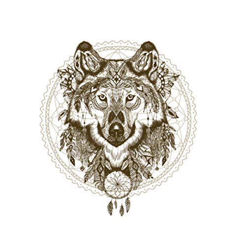 LIOOBO Böhmische Wandaufkleber Aztec Design Wolf Head entfernbare Wandtattoo entfernbarer Aufkleber