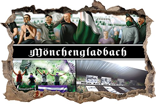 Ultras Mönchengladbach, 3D Wandsticker Format: 92x62cm, Wanddekoration