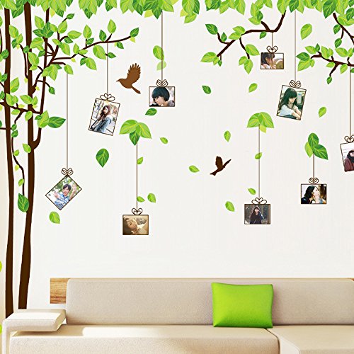 ufengke® Großes Bild Fotorahmen Baum Wandsticker,Wohnzimmer Schlafzimmer Entfernbare Wandtattoos Wandbilder, Set von 2 Blatt