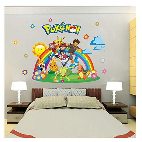 Pokemon Go Wandaufkleber für Kinderzimmer Einrichtungsgegenstände Pikachu Wandtattoo Poster Wandkunst Tapete Kids 60x90cm