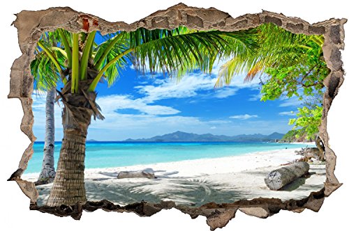 Palmen Meer Strand Beach Karibik Wandsticker Wandaufkleber D0316 Größe 60 x 90