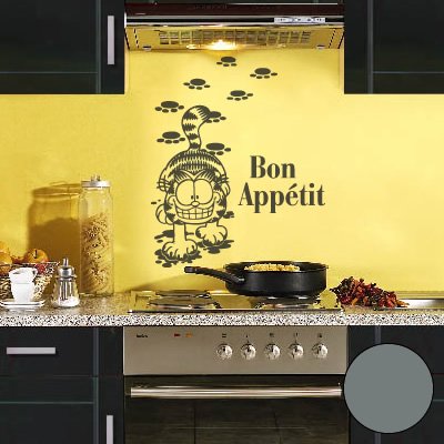 A754 Wandtattoo  Bon Appetit  60cm x 49cm grau (erhältlich in 40 Farben und 3 Größen)