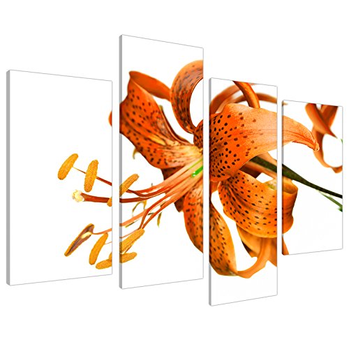 4142 Leinwanddruck, Motiv Tiger-Lilie, XL, Orange
