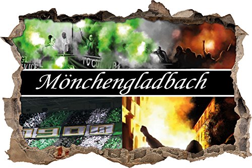 Ultras Mönchengladbach, 3D Wandsticker Format: 92x62cm, Wanddekoration