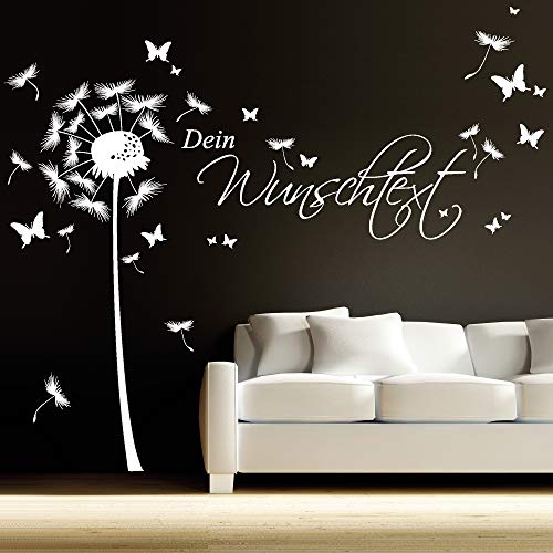 Wandtattoo Pusteblume Mit Schmetterlingen - 30 Farben & 4 Größen