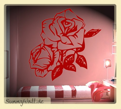 Sunnywall Wandtattoo Rose Love Liebe Blume Flower Größe: Größe 1