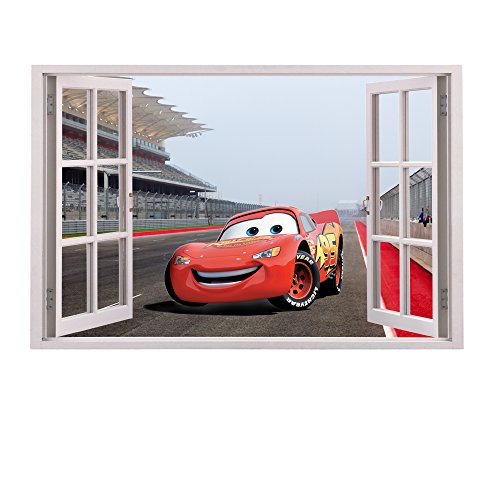 3D Fenster Kinder Lieblings Charaktere, Vinyl, Motiv: Wandkunst, Customise4UTM (Cars Window)